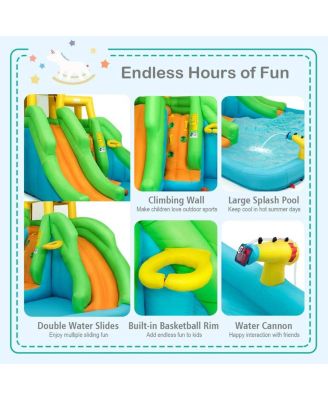 Inflatable Water Park Bounce House with Climbing Wall without Blower