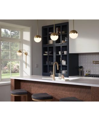 Camila 7" Mid Century Modern Pendant Ceiling Light Fixture Dining Room Over Table Globe Antique Brass Finish Mini