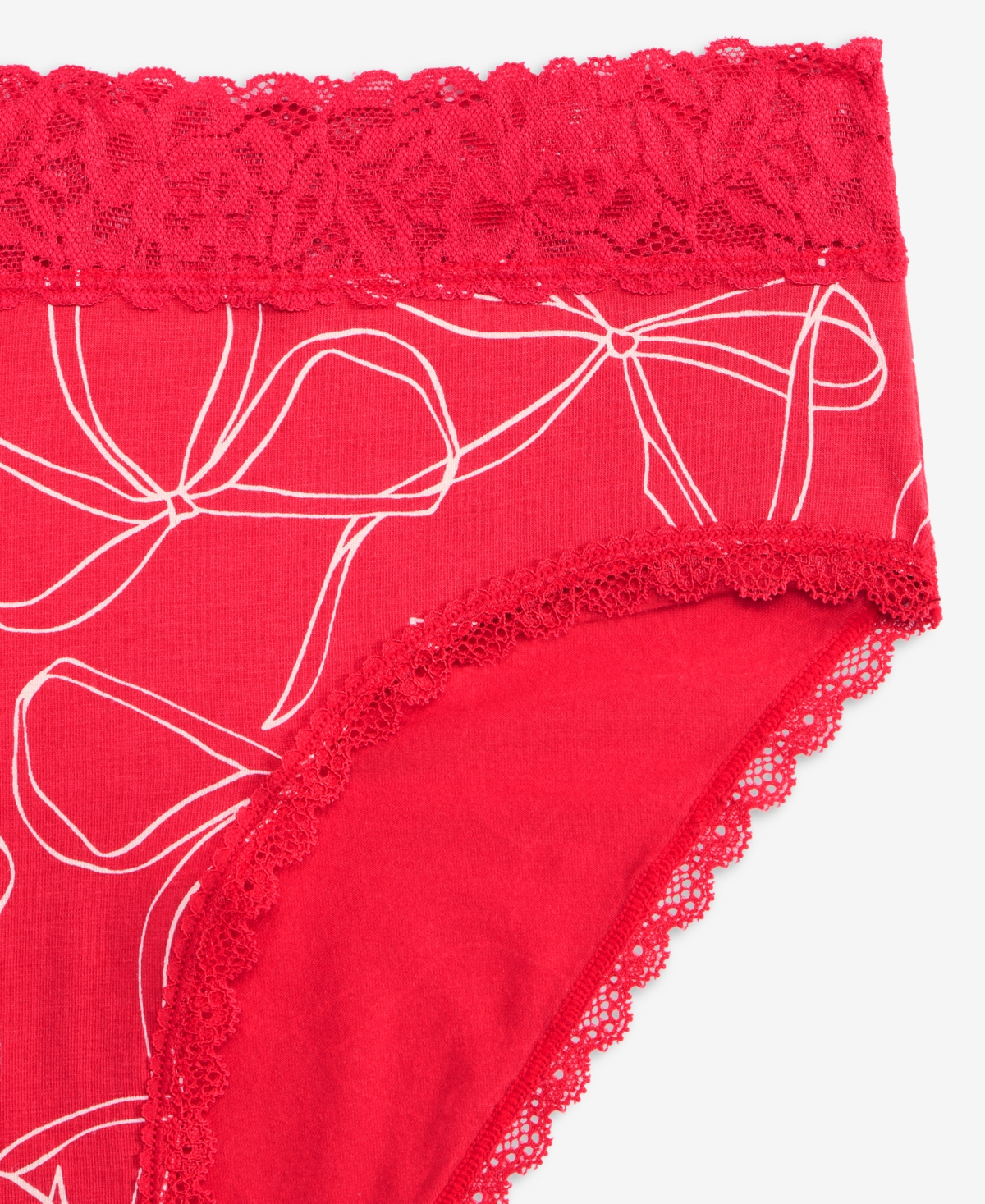State Of Day Women's Cotton Blend Lace-trim Hipster Underwear, Created For Macy's In Red