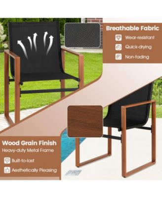 Outdoor Dining Chairs with Breathable Seat and Backrest Set of 2