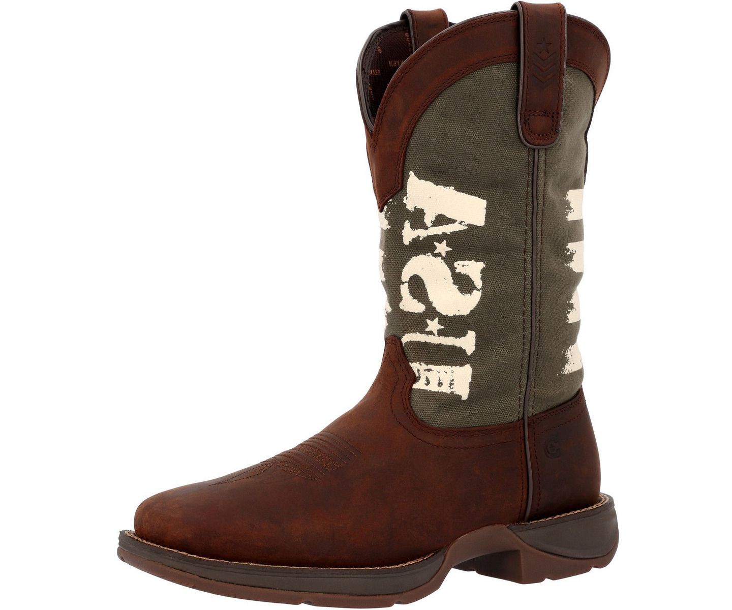 Мужские ботинки Durango Rebel by Army Green USA Print Western Boot, цвет: Коричневый / Зелёный — фото 9
