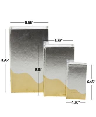 Glam Faux Leather Box, Set of 3