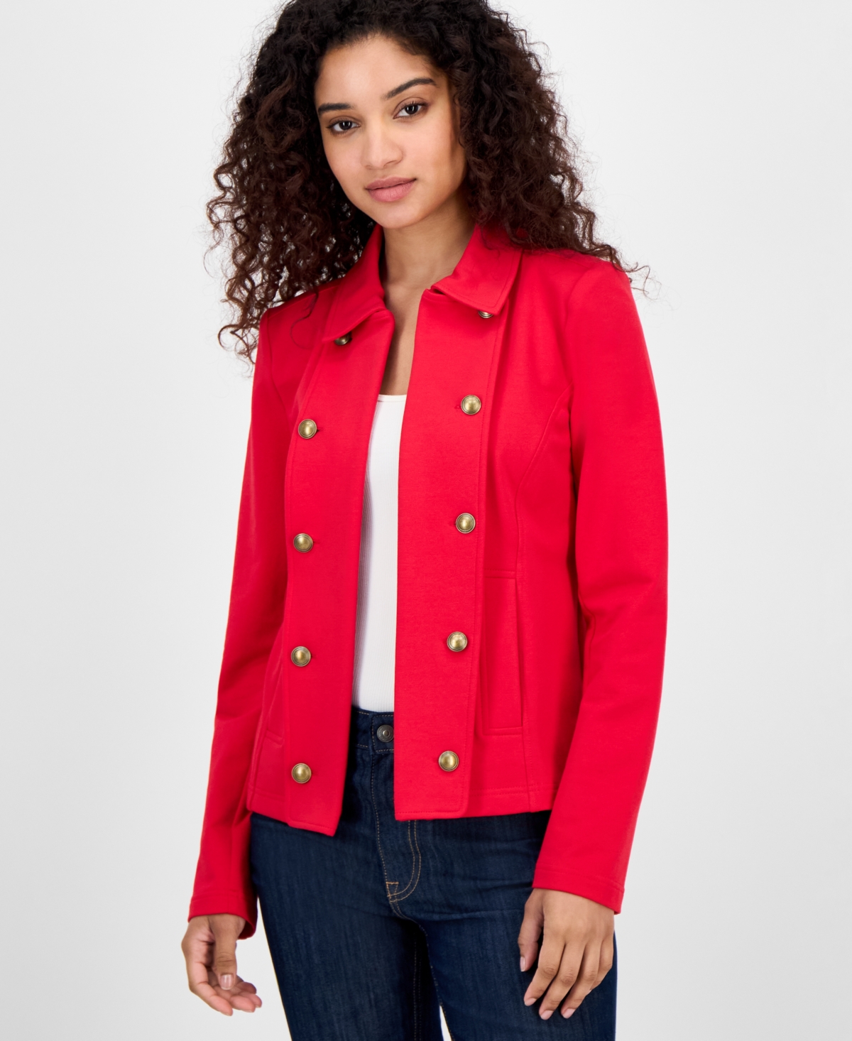 Nautica Jeans Women's Open-front Captain's Jacket In Red