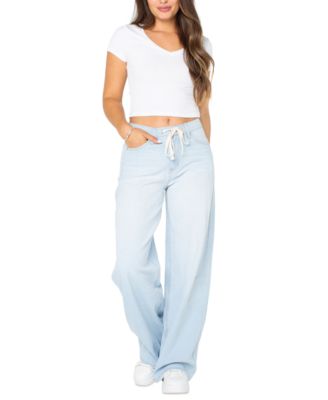 Celebrity Pink - Juniors' Drawstring-Waist Wide-Leg Jeans