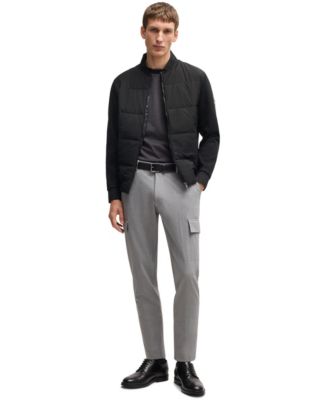 Men's Cotton-Blend Zip-Up Padded Jacket