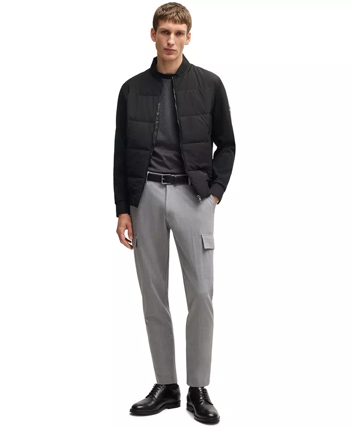 Men's Cotton-Blend Zip-Up Padded Jacket - thumbnail 2