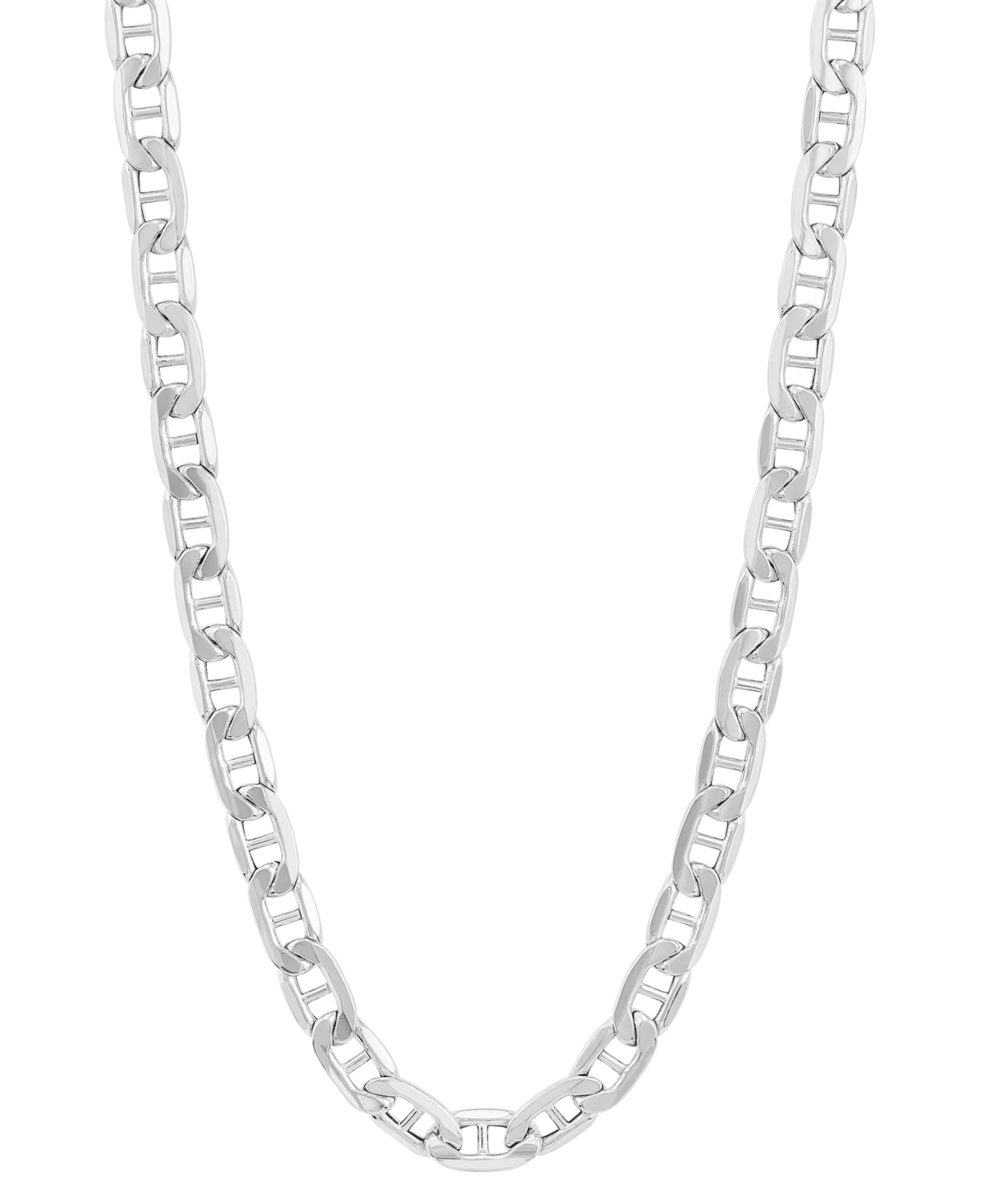 Heavy Mariner Chain 22" Necklace in 14k White Gold - 14K White Gold