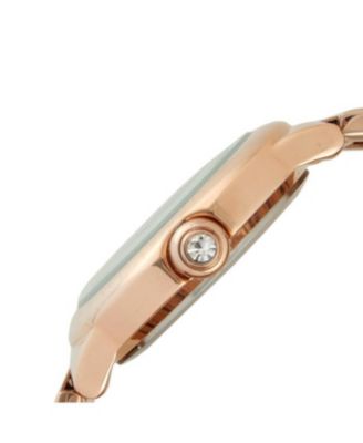 Women's Rose Gold Plated 36mm Round Tank Steel Bracelet Watch