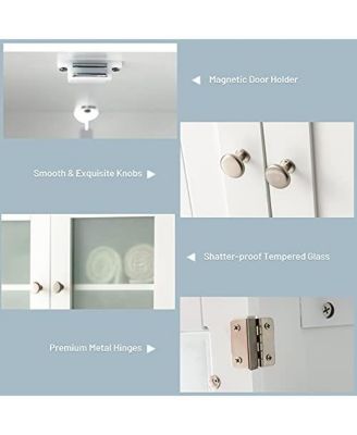 Bathroom Floor Storage Locker Kitchen Cabinet with Doors and Adjustable Shelf