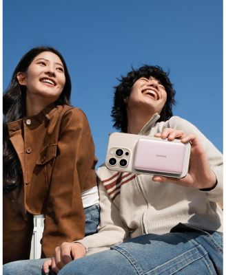 Picogo 5000mAh Ultra-Slim MagSafe Power Bank, Card-Size Wireless Charger with USB-C Braided Cable, Black