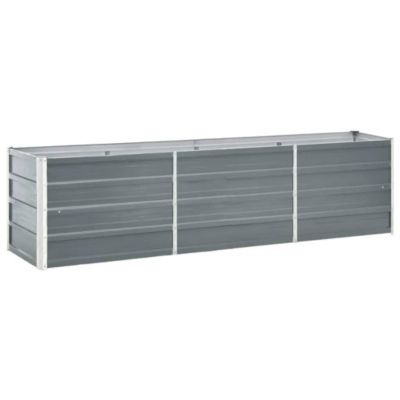 Raised Bed Grey Galvanized steel 94.5 x 15.7 x 17.7 in Durable