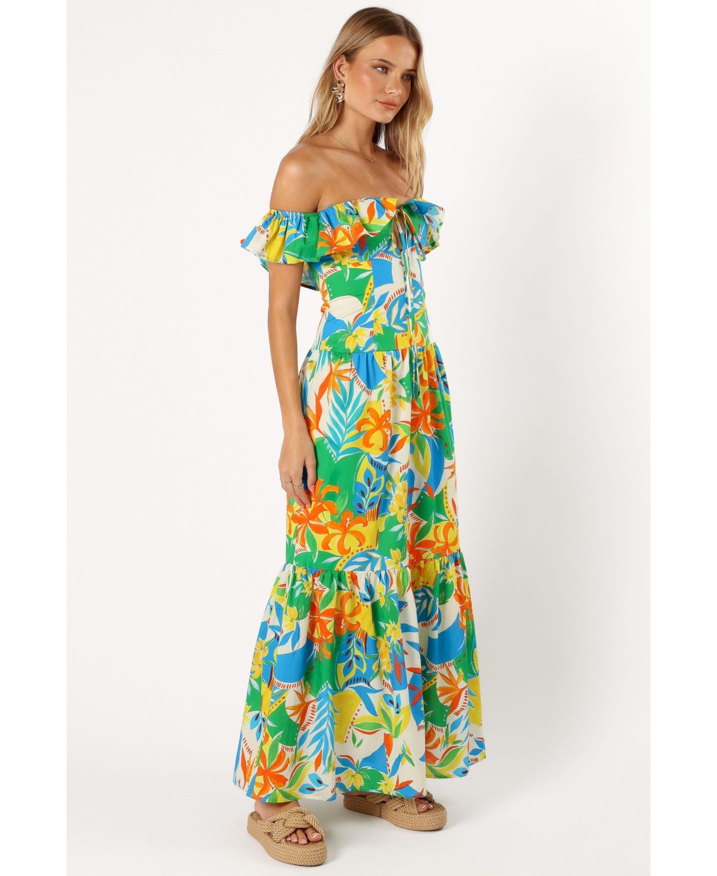 Женское платье Petal and Pup Harriet Off Shoulder Maxi, цвет: С принтом — фото 5
