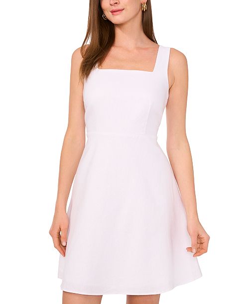 alfani Vince Camuto Women's Square-Neck Linen-Blend Dress Women's Fashion Shoes & Accessories