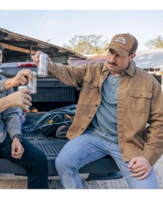 Men's Stone Wash Herringbone Button Up Overshirt