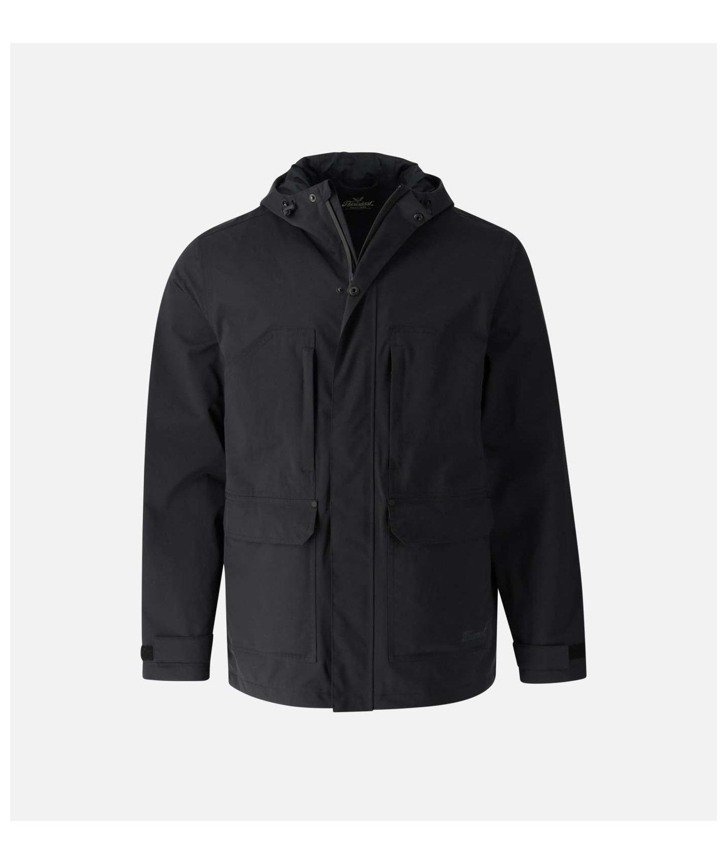 Мужская куртка Thorogood Waterproof Rain Jacket with Hood, цвет: Чёрный — фото 1