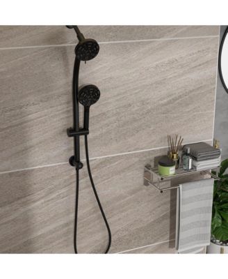 Multi Function Dual Shower Head - with Handheld Shower, 4.7&amp;#x22; Rain Showerhead, 8-Function Hand Shower, Adjustable Slide Bar