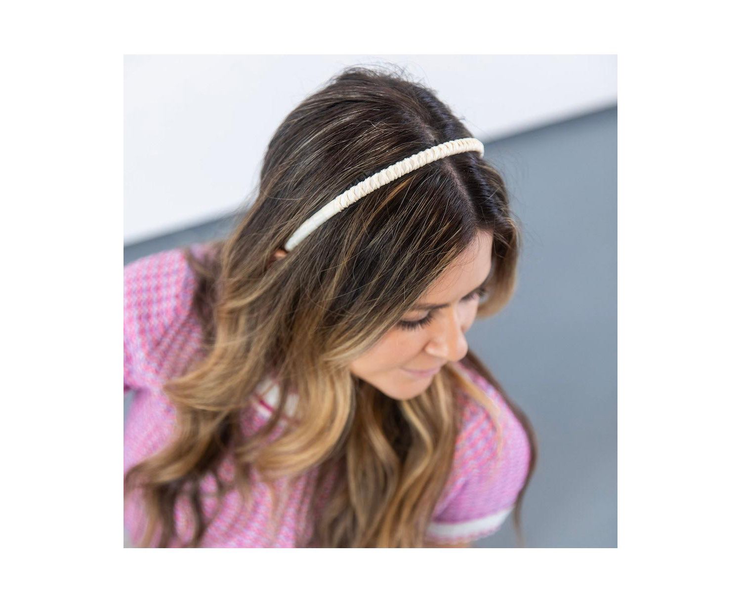 Thin Solid Headband - White
