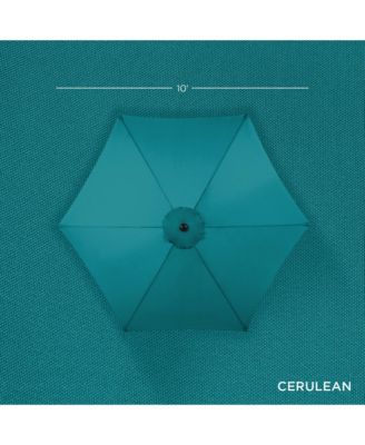 10ft Outdoor Woodgrain Pattern Steel Market Patio Umbrella w/ Crank, Tilt