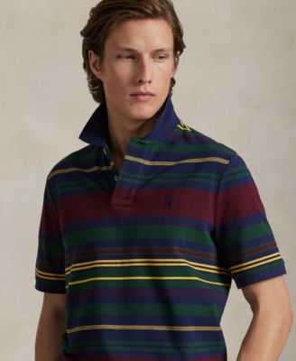 Men's Classic-Fit Striped Mesh Polo Shirt