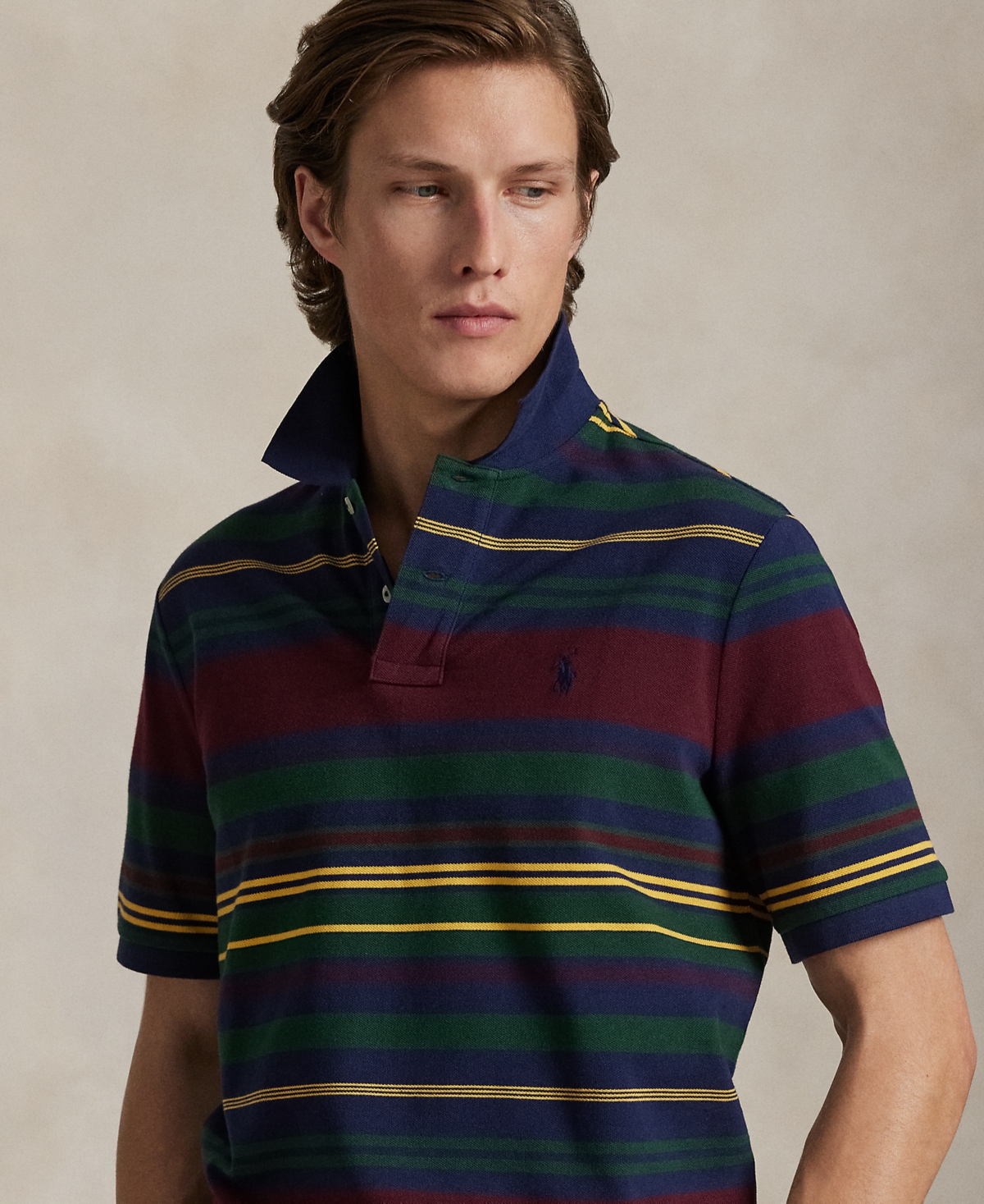 Polo Ralph Lauren Classic Fit Stripe Cotton Piqué Polo In Multi
