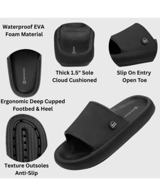 Men's Omar Slides Pillow Slippers Ultra Cushioned Cloud Slide Sandal