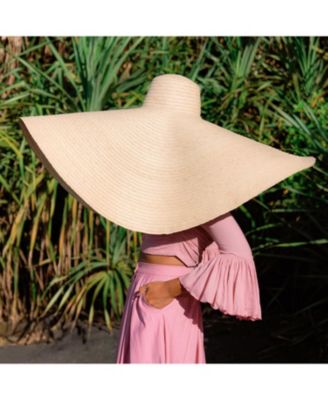 SOLANA Oversized Straw Hat in Natural Beige