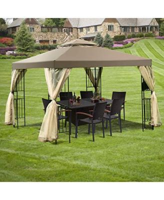 10 x 12  Octagonal Patio Gazebo with Mosquito Net