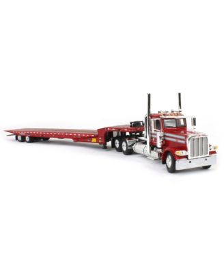 DCP 1/64 Red Peterbilt 389 Day Cab Landoll 440B Traveling Axle Trailer 60-1981
