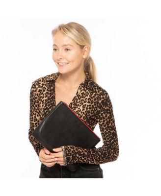 iPad Case Leather Clutch Bag Black Evening Purse