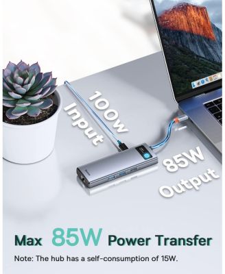 Laptop Docking Station Dual Monitor 4K120Hz, 9 in 1 USB C Hub with 2 HDMI, 1000Mbps LAN, Max 85W PD, 3 USB, SD Card Reader, USB C Dock Compatible with iPhone 15/Mac/Dell/HP/Surface/Steam Deck