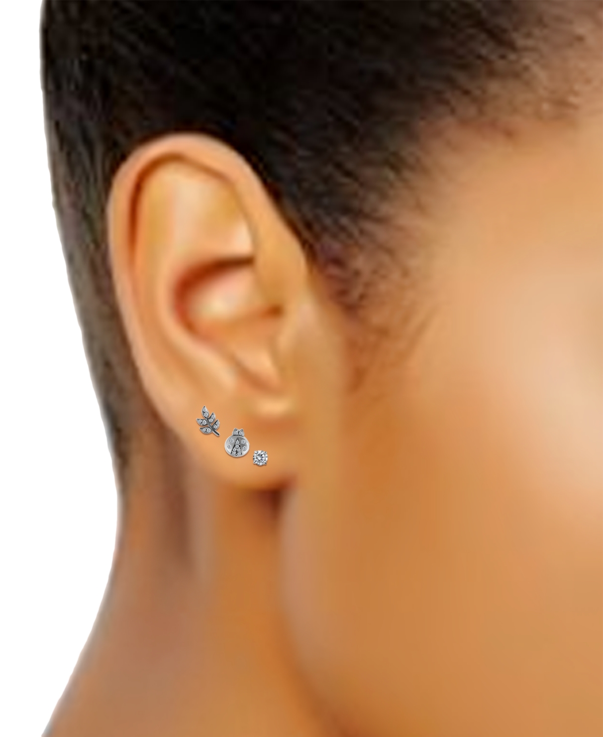 Giani Bernini 3-pc. Set Cubic Zirconia Stud Earrings In 18k Yellow Gold Over Sterling Silver (also In Sterling Sil In Metallic