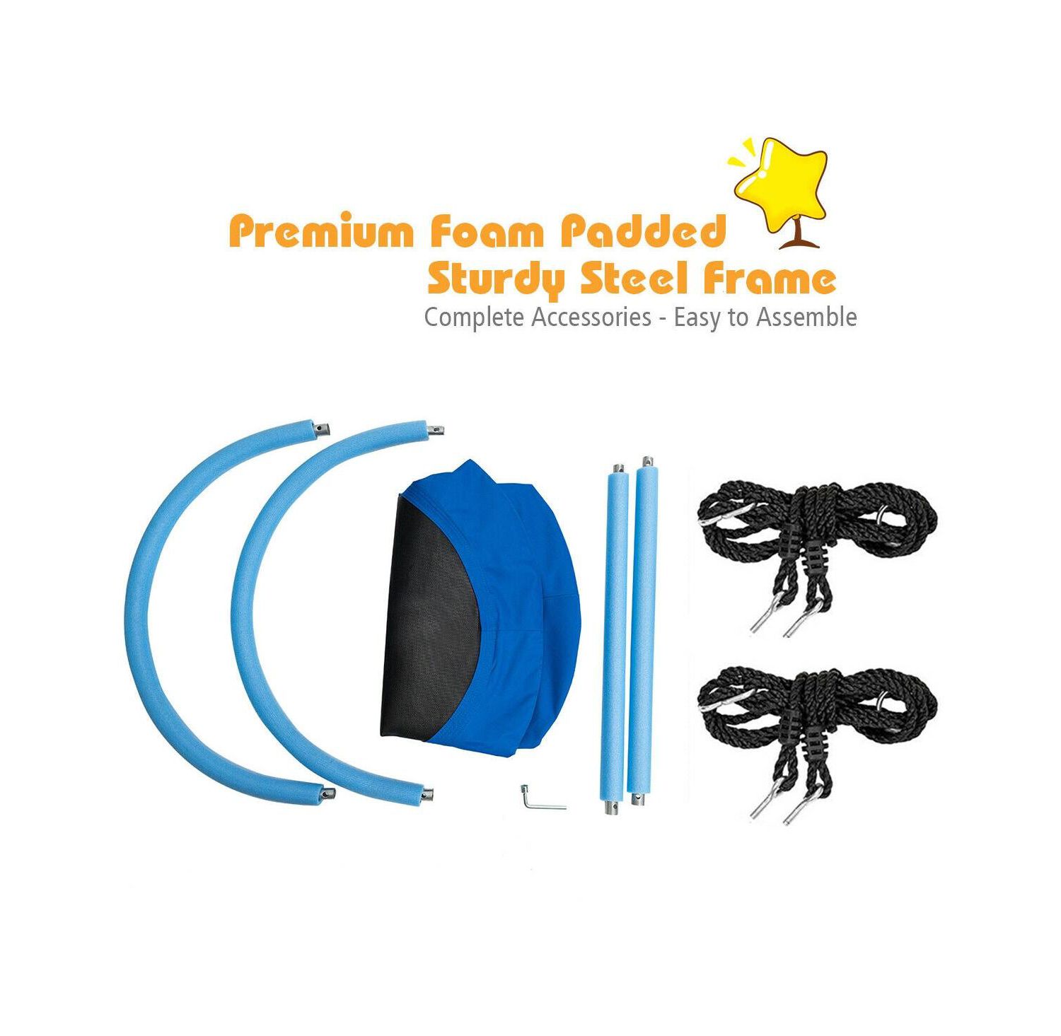 60 Inch Saucer Surf Outdoor Adjustable Swing