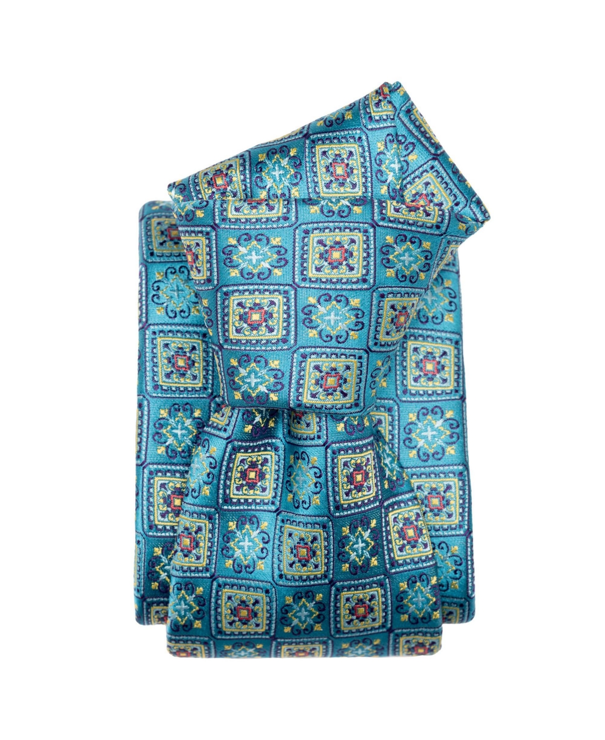 Big & Tall De Sica- Silk Jacquard Tie for Men - Turquoise