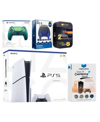 Playstation 5 Slim Disc with Extra Controller, Gamer Starter Kit and MightySkins Decal Voucher + 2 Year CPS Extended Warranty