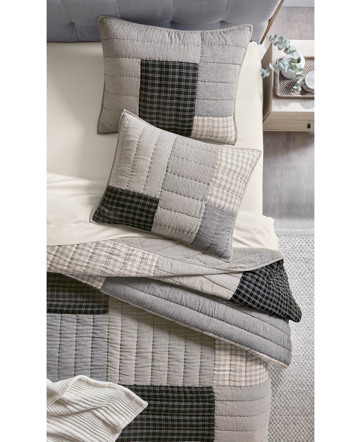 Oake Striped & Stitched 3-pc. Quilt Set, Full/queen, Exclusively At Macy's In Multi