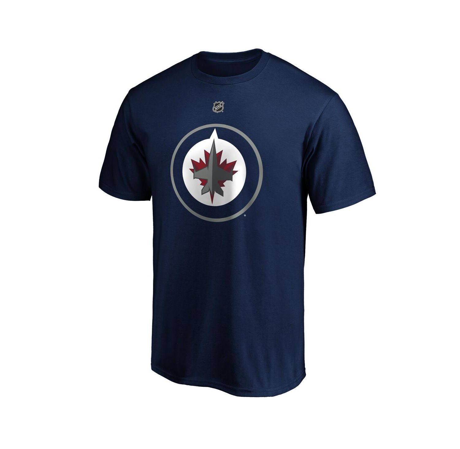 Men's Navy Connor Hellebuyck Winnipeg Jets Authentic Stack Name & Number T-Shirt