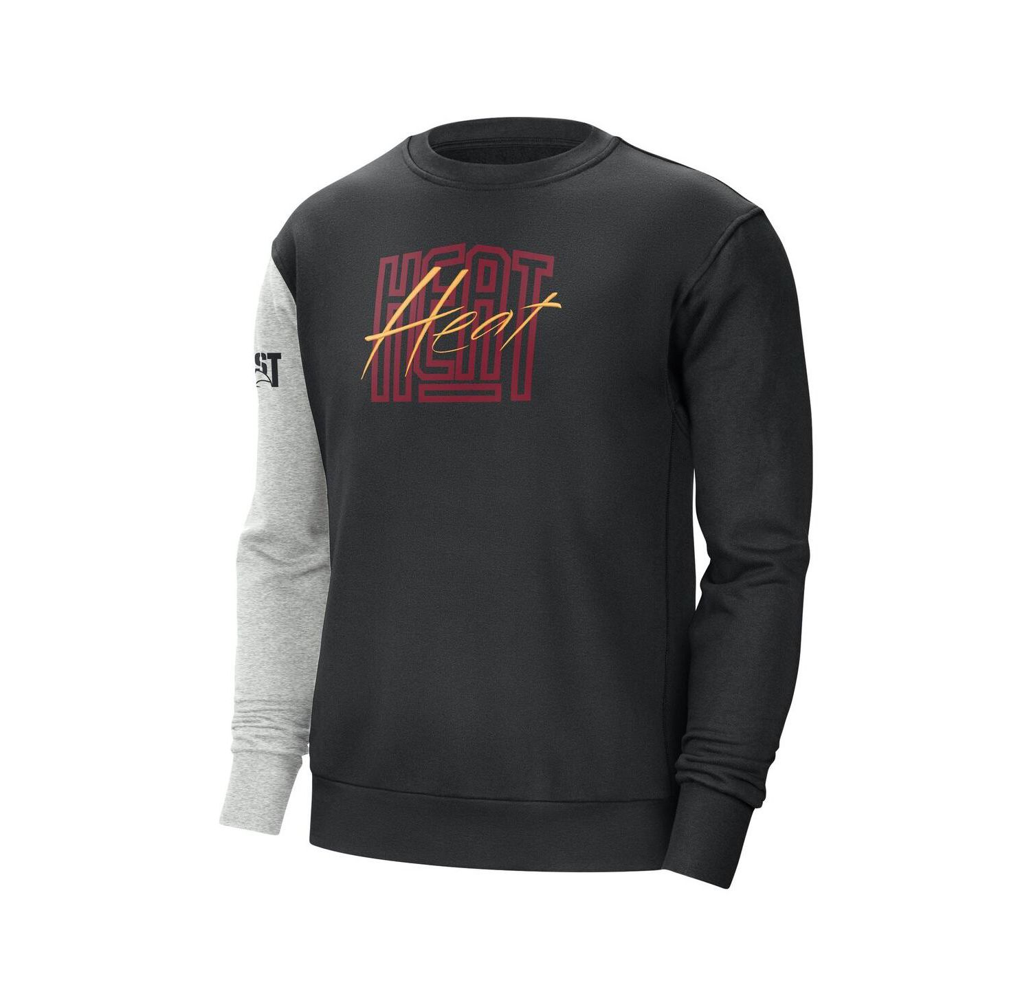 Men's Black/Heather Gray Miami Heat Courtside Versus Force Flight Pullover Sweatshirt