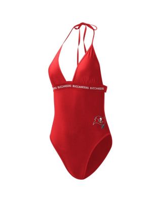Women's Red Tampa Bay Buccaneers Full Count One-Piece Swimsuit