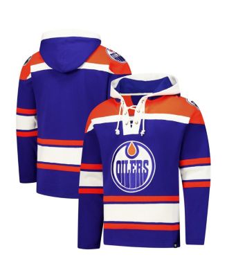 '47 Brand - Men's Royal Edmonton Oilers Superior Lacer Pullover Hoodie