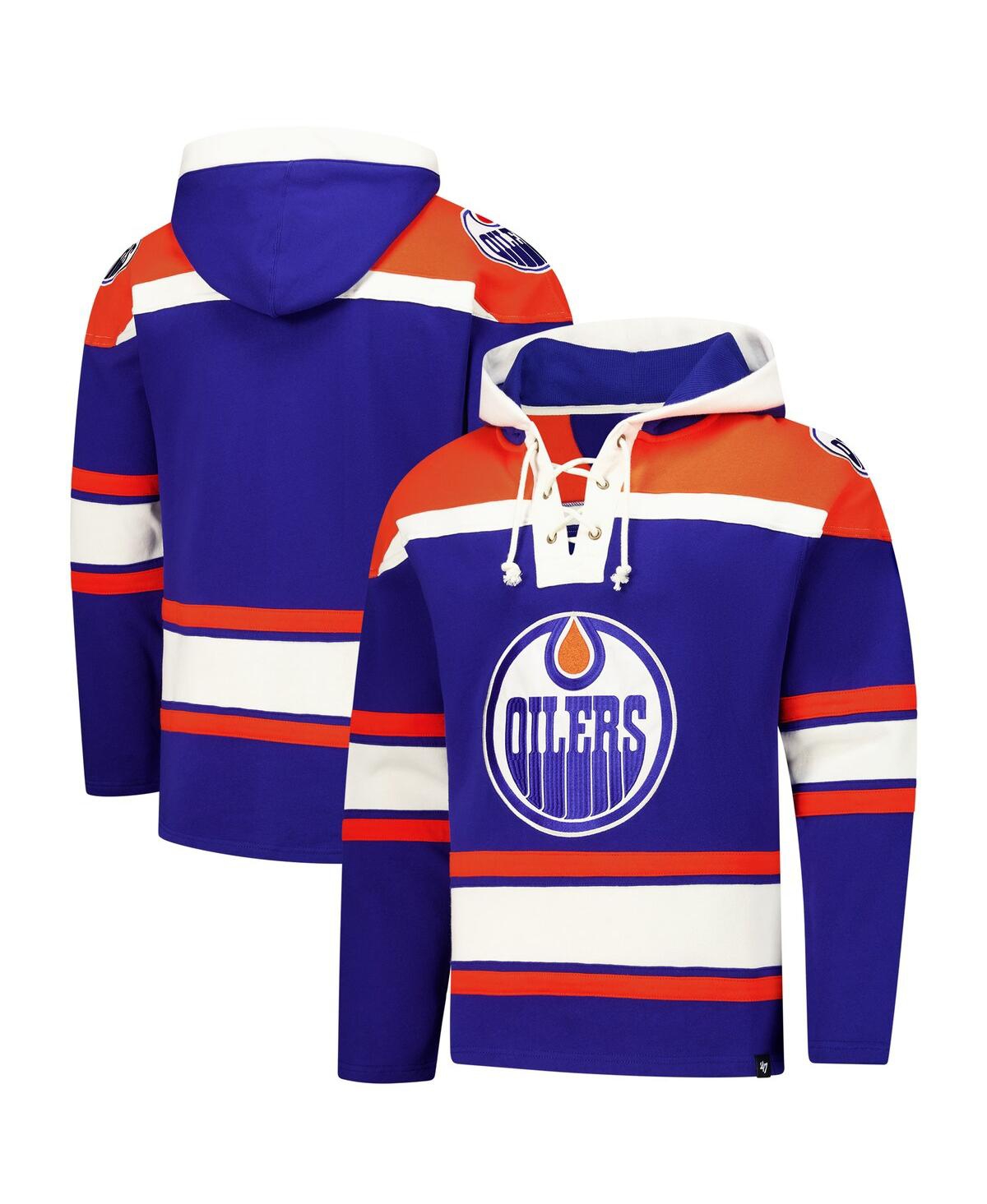 Men's Royal Edmonton Oilers Superior Lacer Pullover Hoodie - Royal
