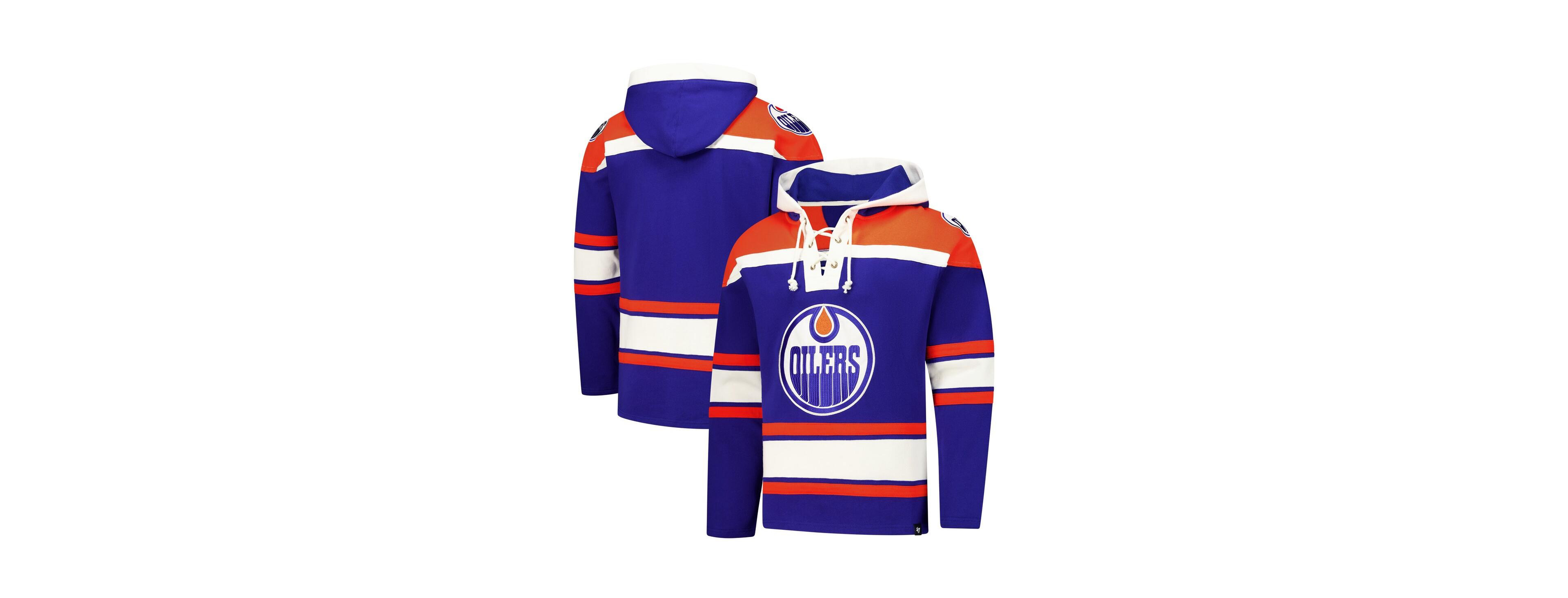 '47 Brand Men's Royal Edmonton Oilers Superior Lacer Pullover Hoodie