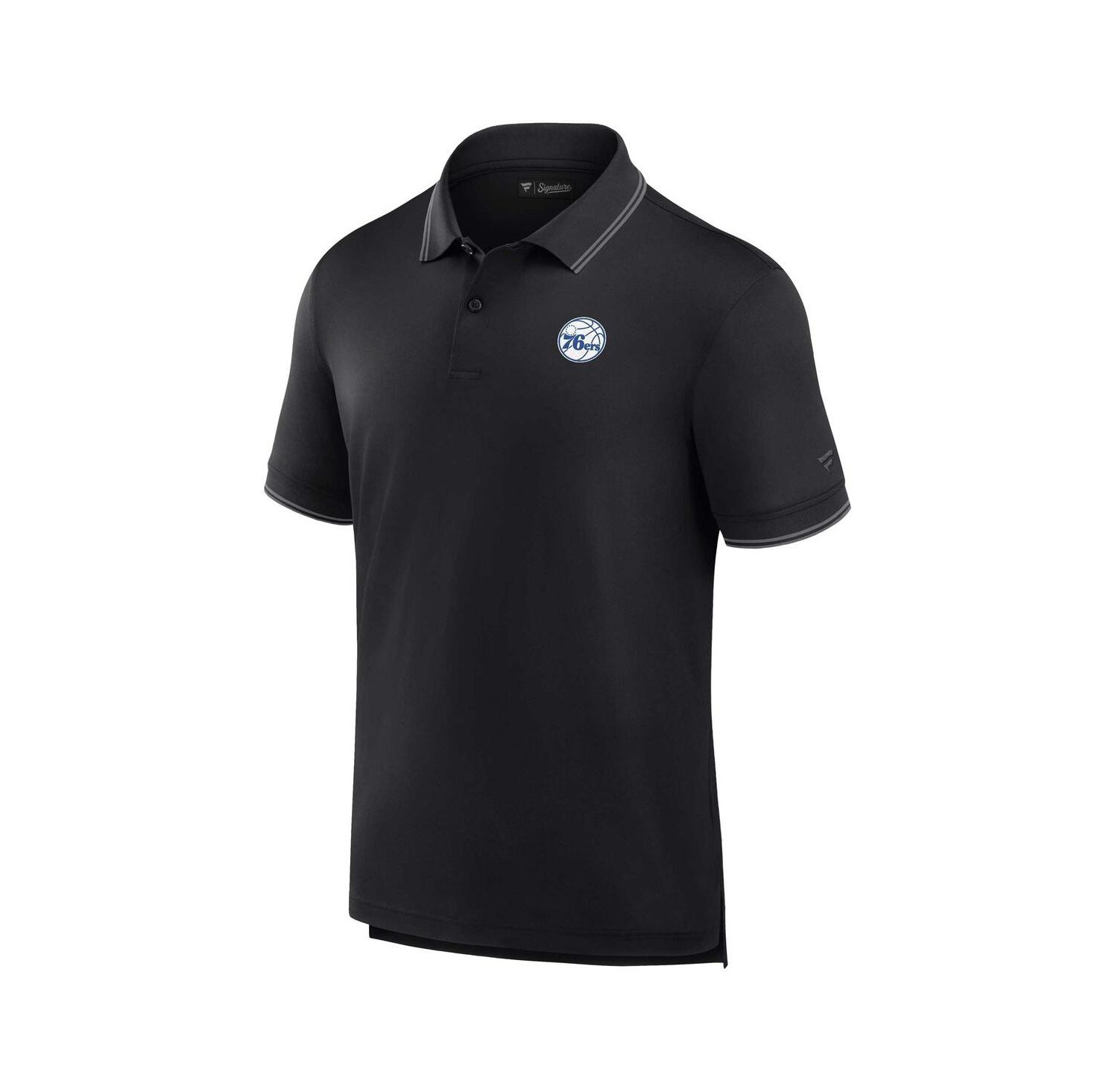 Men's Black Philadelphia 76ers Front Office Pique Polo Shirt