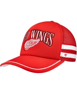 '47 Brand - Men's Red Detroit Red Wings Sideband Stripes Trucker Snapback Hat