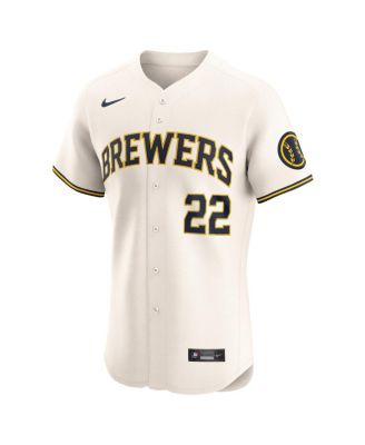 Men's Christian Yelich Cream Milwaukee Brewers Home Elite Player Jersey