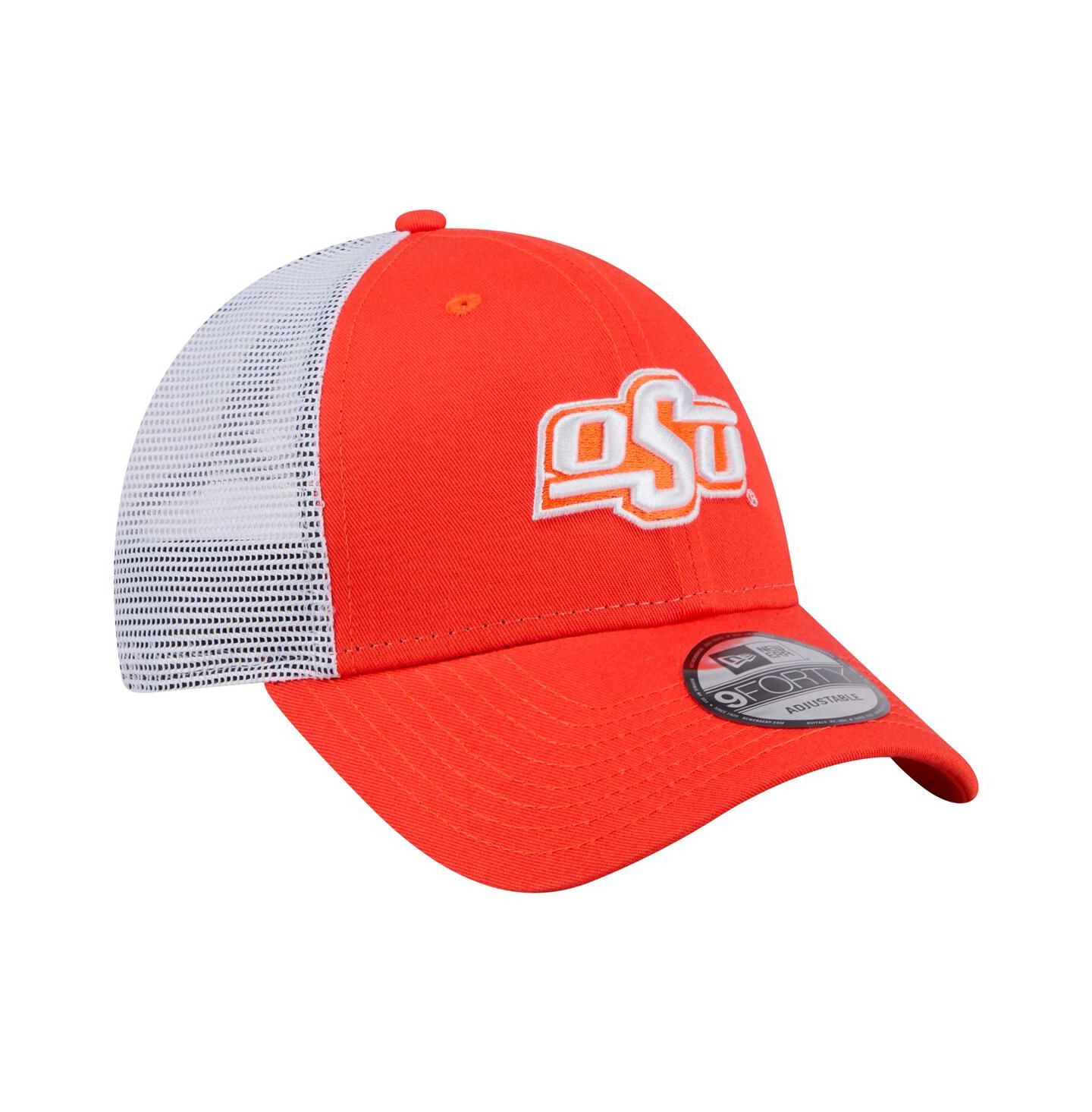 Мужская кепка New Era Orange Oklahoma State Cowboys Trucker 9FORTY Adjustable Hat — фото 3