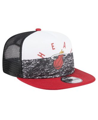 Men's Black Miami Heat Arch A-Frame Trucker 9FIFTY Snapback&nbsp;Hat