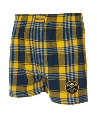 Men's Navy Denver Nuggets Region Flannel Boxer Shorts