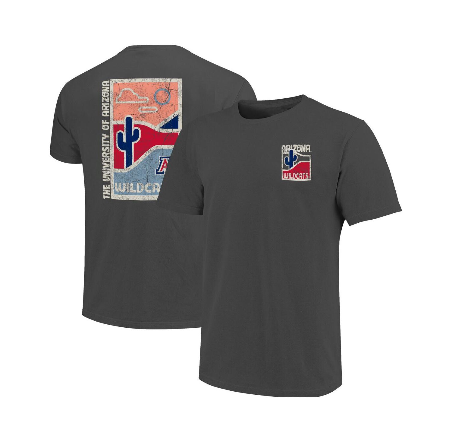 Men's Graphite Arizona Wildcats Comfort Colors Minimal Vista Distressed Graphics T-Shirt