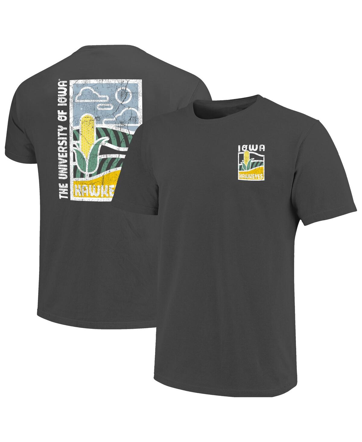 Men's Graphite Iowa Hawkeyes Comfort Colors Minimal Vista Distressed Graphics T-Shirt - Graphite
