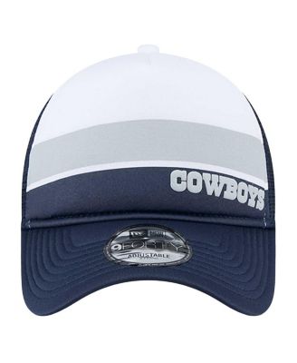 Men's White/Navy Dallas Cowboys Sport Night Color Block 9FORTY A-Frame Trucker Adjustable Hat